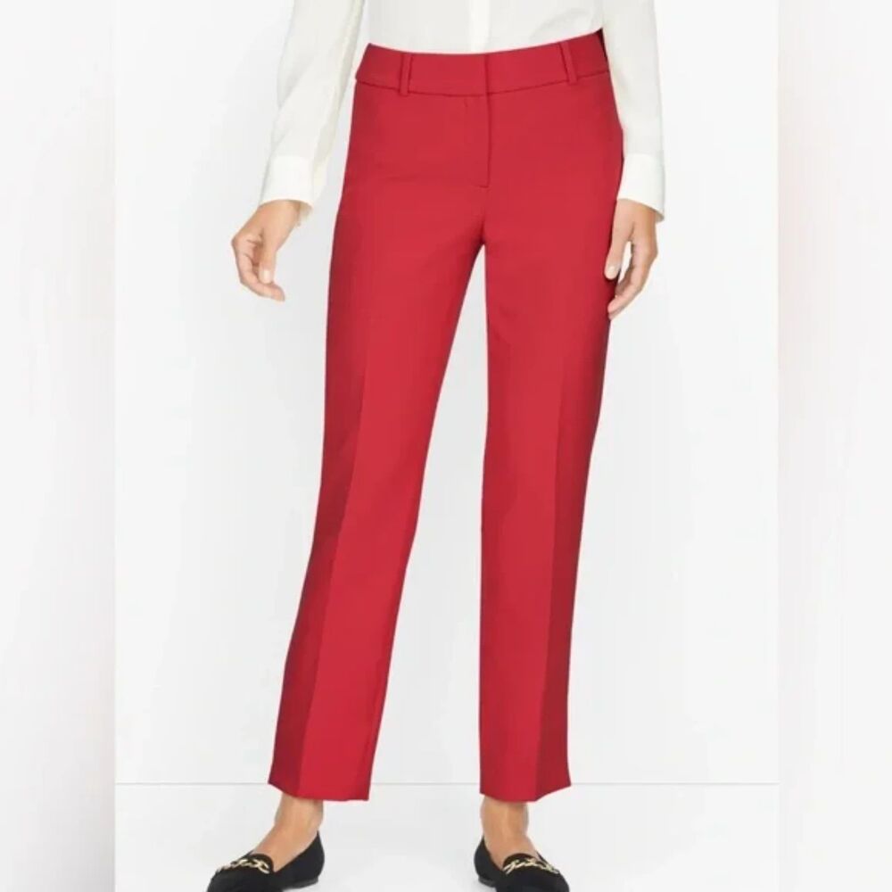 NWOT Talbots Red Slacks Tailored Pleated Ankle Length Pants Sz 10